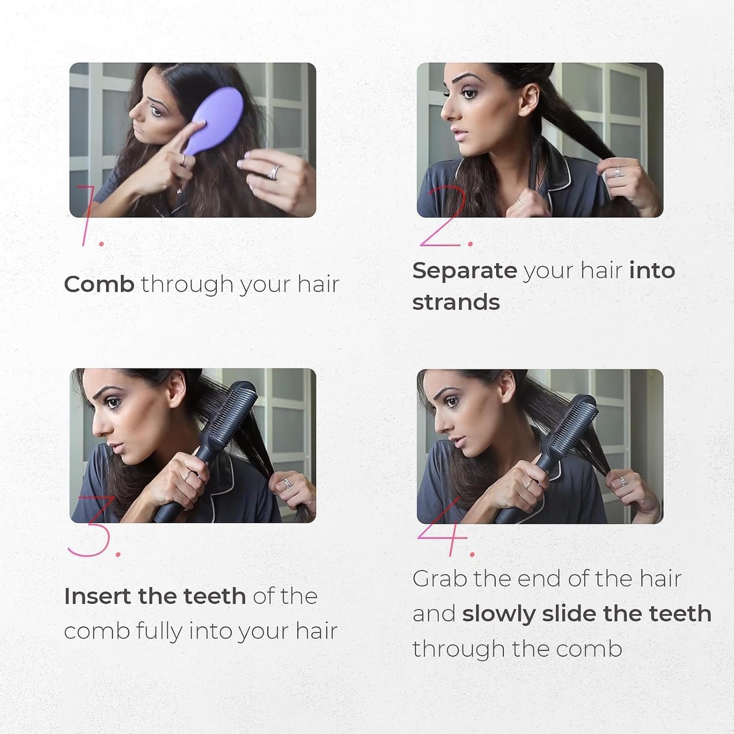VRINDAVANESVARI Hair Straightener HQT-909B Hair Straightener machine Brush Heating Electric Straightener Hair Straightening Iron Built with Comb PTC Heating Electric Straightener