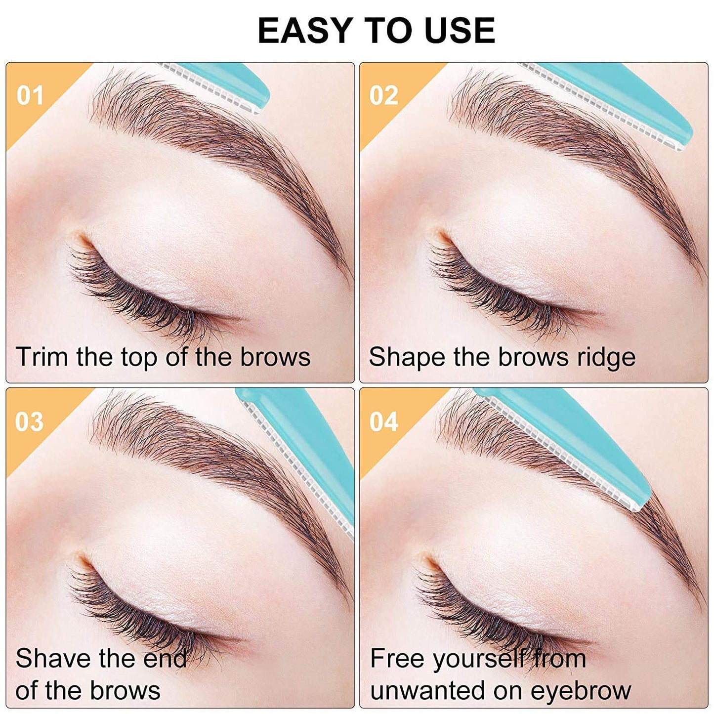 NEEL HOUSE 3 PCS Eyebrow Razor Kit, Face & Eyebrow Hair Shaper Razor Knife Shaver Trimmer Shaving Grooming Remover Kit for Fashion Women Ladies