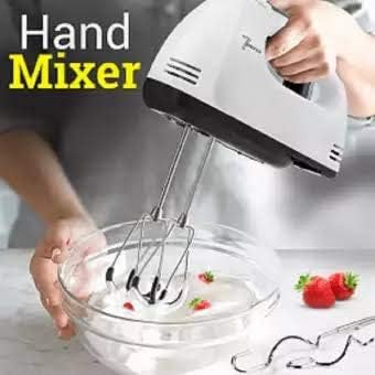 Homentik 260W Electric Hand Mixer with 7 Speed Control for Egg Beater Whipping Cream Cake Baking Stainless Steel Beaters and Dough Hooks Kitchen Handheld Blender Electric Food Beater Whisk Machine