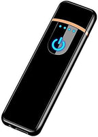 MAGBHA Metal Smart Fingerprint Sensor Lighter with Indicator Light, Compact&Portable Design, Smart Sensor Gas Lighter, USB Rechargeable Lighter Touch Scree|Black