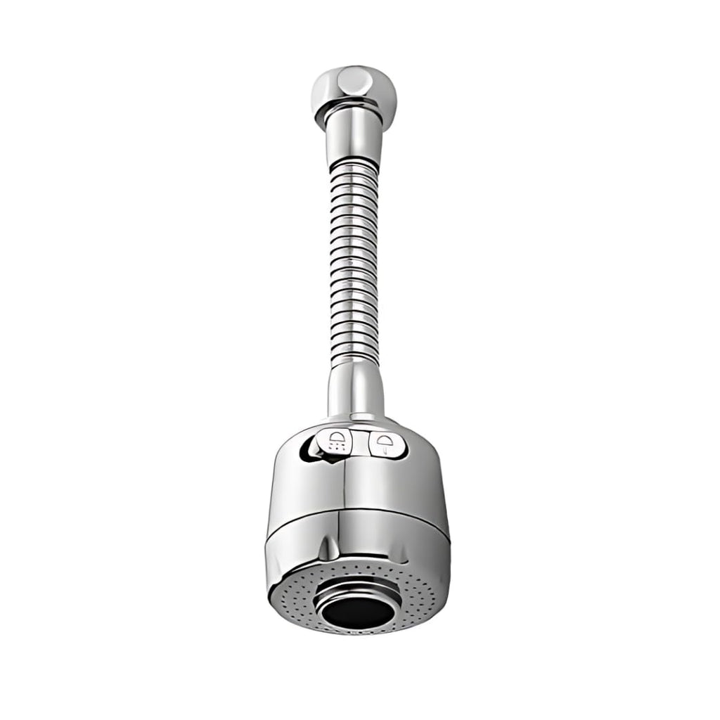 EXOOTICA Turbo Flex 360° Rotatable Faucet Extender | Kitchen Tap Extender with Hose & Universal Connector | 2-Mode Anti-Splash Nozzle Head Replacement (Silver)