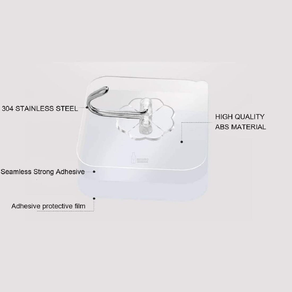 Misamo Enterprise PVC Wall Hooks, Pack of 15, Transparent