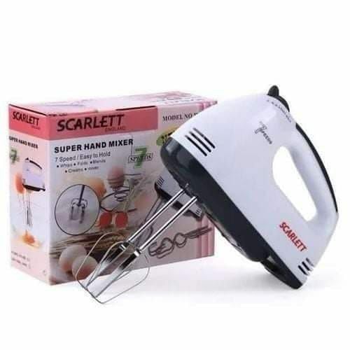 Homentik 260W Electric Hand Mixer with 7 Speed Control for Egg Beater Whipping Cream Cake Baking Stainless Steel Beaters and Dough Hooks Kitchen Handheld Blender Electric Food Beater Whisk Machine