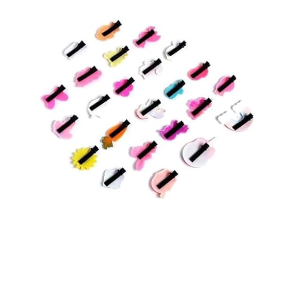 Huntlie Mini Emoji/Cartoon Hair Clips for Kids and Girls (Multicolour, Assorted) Rainbow Ice Cream Hairpin for Girl, Cute Smiley Design Hair Accessories for Toddler | Barrettes with Multi Design