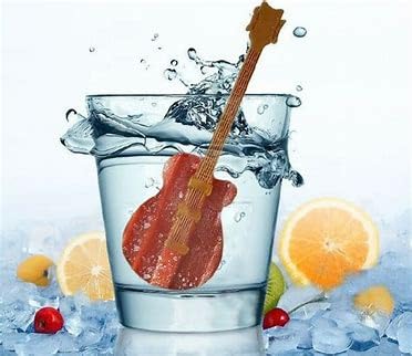 THEURBANSHOP Silicone Ice Tray Guitar Shape Mould for Kitchen Tools/Chocolate/ice Mould, 1 Pc