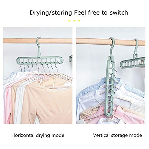 Plastic 9 In 1 Magic Hanger Storage Rack Adjustable Anti-Slip Hanger Hooks Closet Tie Scarf Organize Holder Pants Clothing Drying Rack (Pack Of 4), Assorted