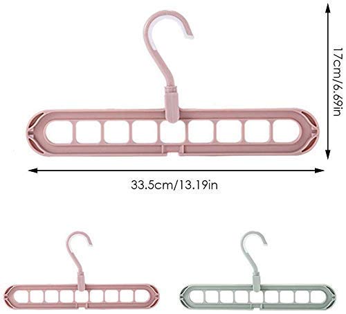 Plastic 9 In 1 Magic Hanger Storage Rack Adjustable Anti-Slip Hanger Hooks Closet Tie Scarf Organize Holder Pants Clothing Drying Rack (Pack Of 4), Assorted