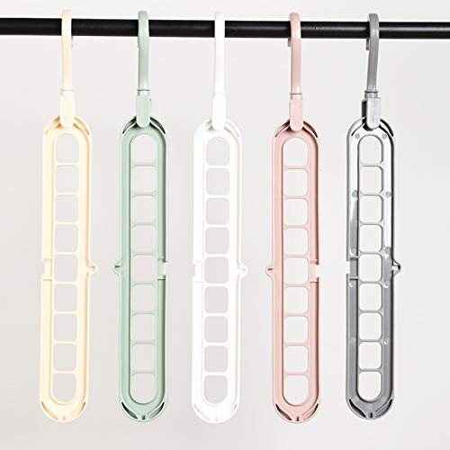 Plastic 9 In 1 Magic Hanger Storage Rack Adjustable Anti-Slip Hanger Hooks Closet Tie Scarf Organize Holder Pants Clothing Drying Rack (Pack Of 4), Assorted