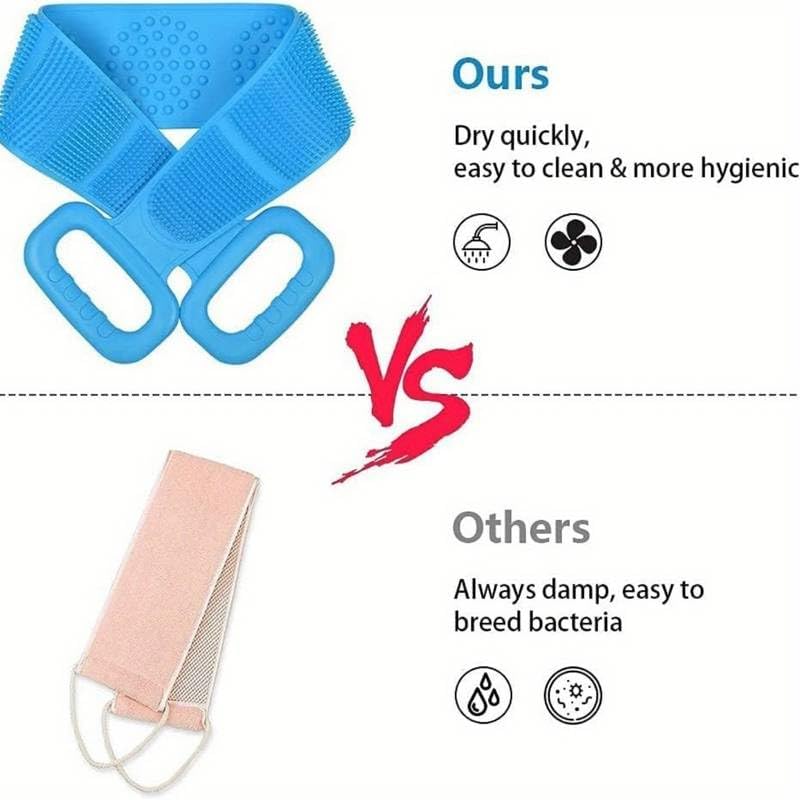 FIGMENT Soft Silicone Bath Body Brush For Men and Women, Deep Nourishing Cleansing, Exfoliation, Dirt Removal, BPA-Free, Back Scrubber, Lather Boosting Bristles, No-Slip Grip, Multicolor (Standard)