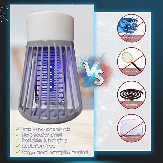 ANTUSH NATURAL Mosquito Insect Bug Zapper Trap Killer LED Lamp, Electronic Mosquito Killer Machine Trap Lamp-Mosquito Killer Lamp for Home,Electric Machar Mosquito Killer lamp Round (ASORTED)