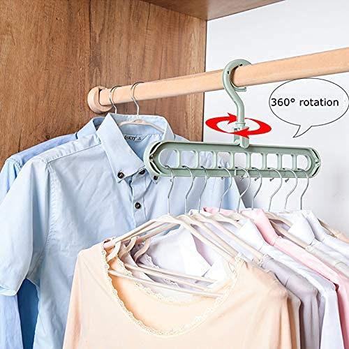 Plastic 9 In 1 Magic Hanger Storage Rack Adjustable Anti-Slip Hanger Hooks Closet Tie Scarf Organize Holder Pants Clothing Drying Rack (Pack Of 4), Assorted