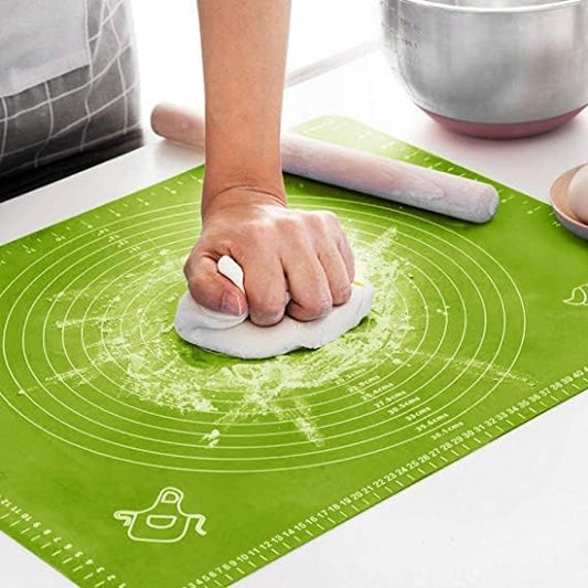 Shelony Silicone Baking Mat for Pastry Rolling with Measurements|Non-Stick Fondant Mat|Liner Heat Resistance Table Placemat Pad Pastry Board|Reusable Bpa Free(Random Color)(Baking Mat 50 * 40 Cm)