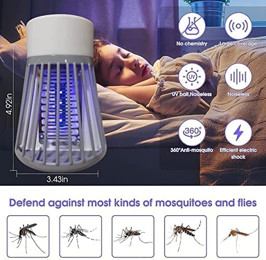 ANTUSH NATURAL Mosquito Insect Bug Zapper Trap Killer LED Lamp, Electronic Mosquito Killer Machine Trap Lamp-Mosquito Killer Lamp for Home,Electric Machar Mosquito Killer lamp Round (ASORTED)
