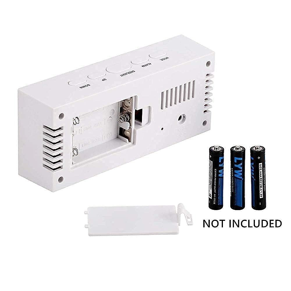 BUQARO Digital LED Mirror Alarm Clock with Temperature & Date Display | Smart Table Clock with Auto Sensor, Loud Alarm Ideal for Heavy Sleepers, Bedroom and Office Use (Transparent)