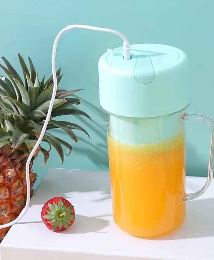 ATOOZED Portable Smoothie Juicer | USB Rechargeable Electric Juicer Cup with Straw | Wireless Travel Blender for Smoothies, Juices, and Outdoor Use | Lightweight & Convenient