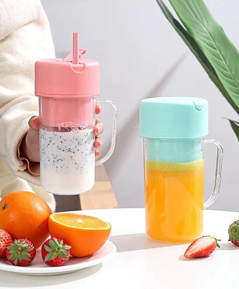 ATOOZED Portable Smoothie Juicer | USB Rechargeable Electric Juicer Cup with Straw | Wireless Travel Blender for Smoothies, Juices, and Outdoor Use | Lightweight & Convenient