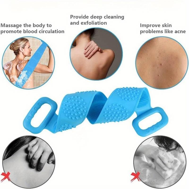 FIGMENT Soft Silicone Bath Body Brush For Men and Women, Deep Nourishing Cleansing, Exfoliation, Dirt Removal, BPA-Free, Back Scrubber, Lather Boosting Bristles, No-Slip Grip, Multicolor (Standard)