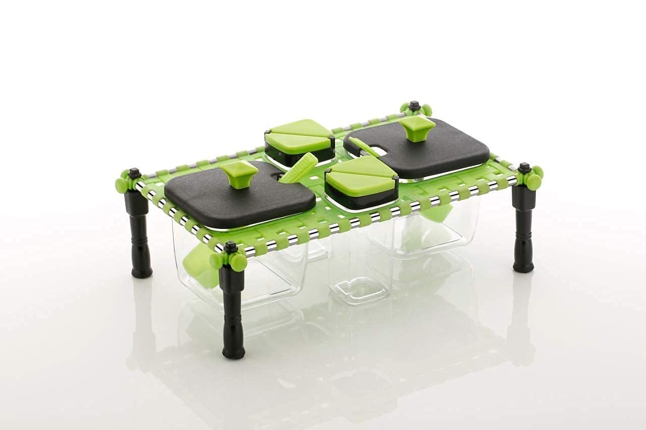 Unican Coddle Traditional Indian Cot Type Plastic Spice and Pickle Container CharPai Set Kitchen Utensil Salt and Pepper Set for Dining Table