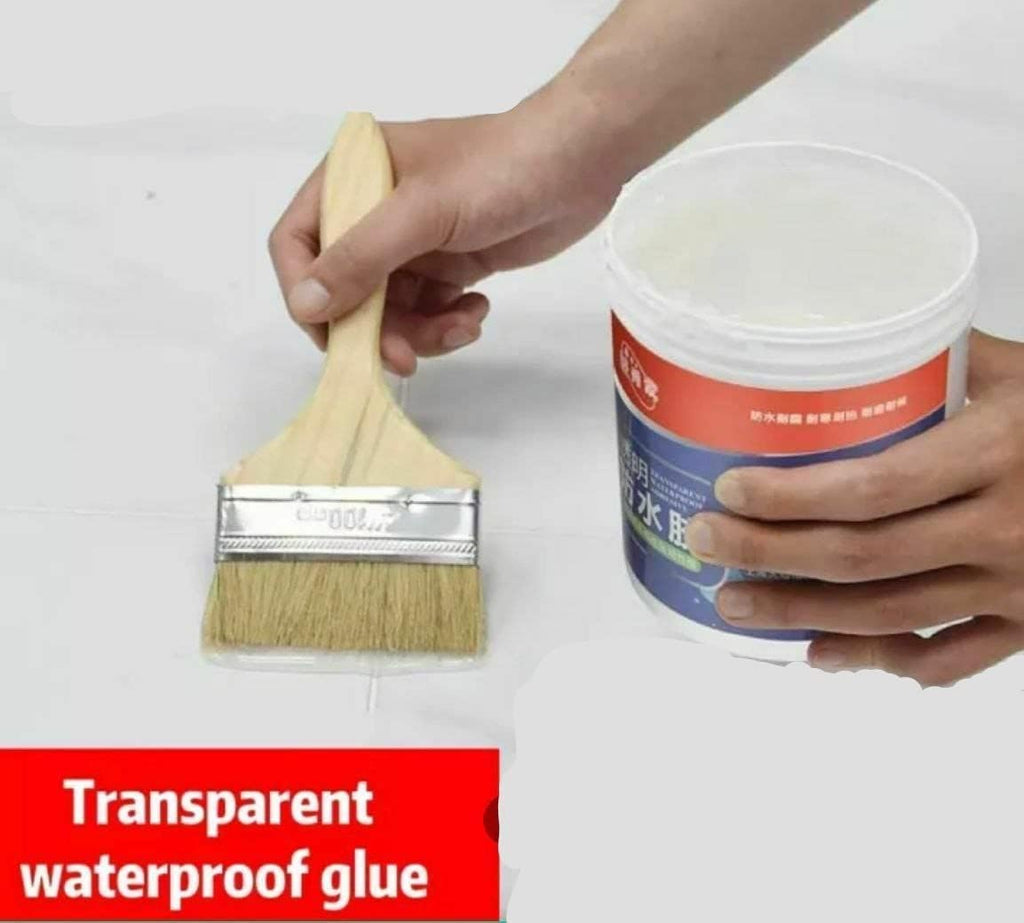 feedfire Waterproof Adhesive Glue, 300gm, with Brush, Transparent, for Roof Leakage, Crack Seal, Water Leakage Solution, Waterproofing for Pipe, Wall, Tiles (PACK OF 1)