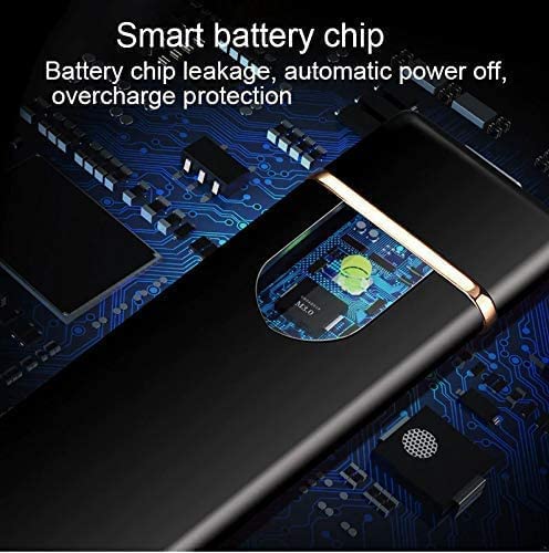 MAGBHA Metal Smart Fingerprint Sensor Lighter with Indicator Light, Compact&Portable Design, Smart Sensor Gas Lighter, USB Rechargeable Lighter Touch Scree|Black