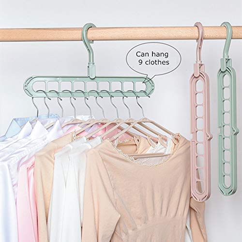 Plastic 9 In 1 Magic Hanger Storage Rack Adjustable Anti-Slip Hanger Hooks Closet Tie Scarf Organize Holder Pants Clothing Drying Rack (Pack Of 4), Assorted