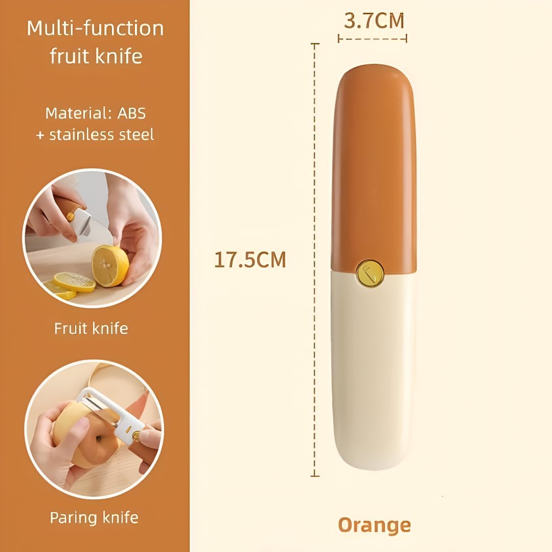 2-in-1 Fruit Knife & Peeler – Stainless Steel Blade, Compact & Sharp – Multifunctional Kitchen Tool for Veggies & Fruits
