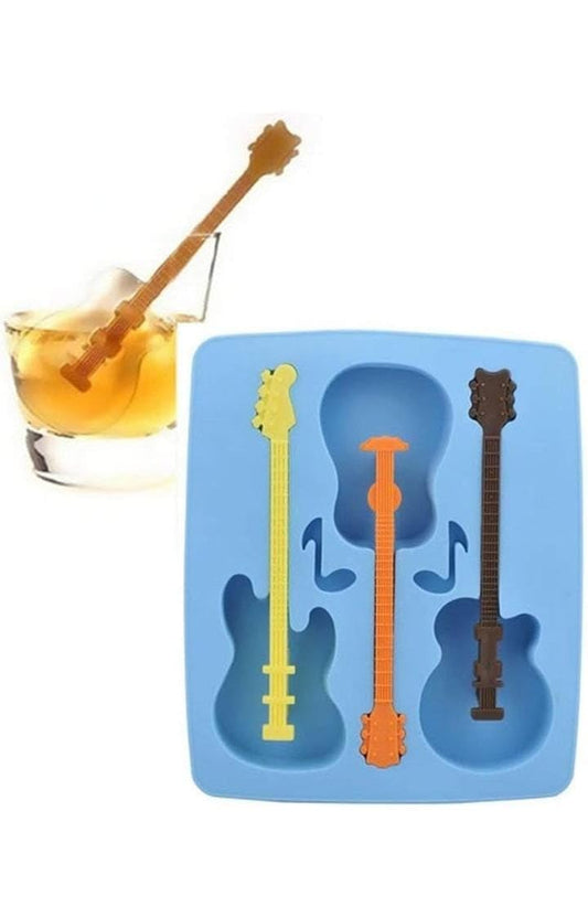 THEURBANSHOP Silicone Ice Tray Guitar Shape Mould for Kitchen Tools/Chocolate/ice Mould, 1 Pc