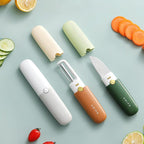 2-in-1 Fruit Knife & Peeler – Stainless Steel Blade, Compact & Sharp – Multifunctional Kitchen Tool for Veggies & Fruits