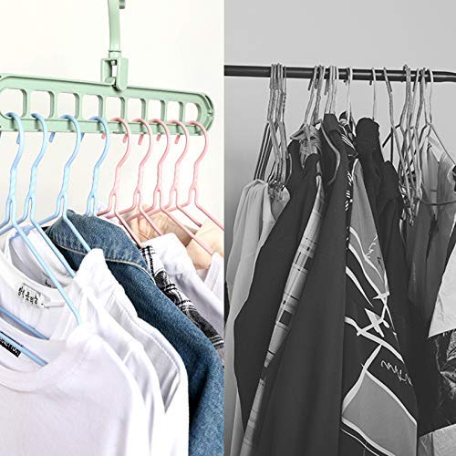 Plastic 9 In 1 Magic Hanger Storage Rack Adjustable Anti-Slip Hanger Hooks Closet Tie Scarf Organize Holder Pants Clothing Drying Rack (Pack Of 4), Assorted
