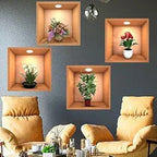 HETZON SALES 3D Vase Wall Stickers | Flower Pot Wall Stickers | 3D Wallpaper Self Adhesive Stickers |3D Vinyl Removable Wall Sticker for Living Room Dining Room Bedroom