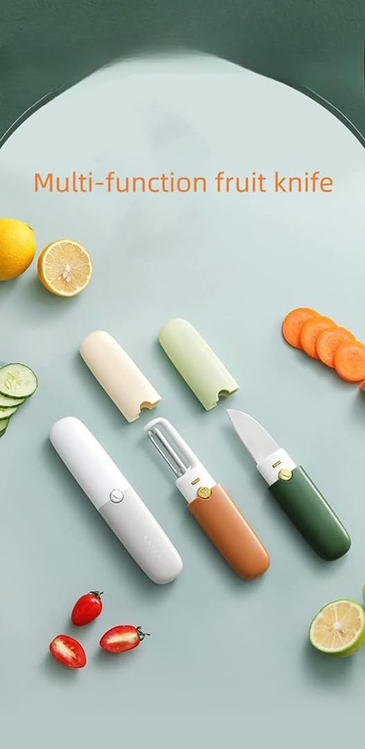 2-in-1 Fruit Knife & Peeler – Stainless Steel Blade, Compact & Sharp – Multifunctional Kitchen Tool for Veggies & Fruits