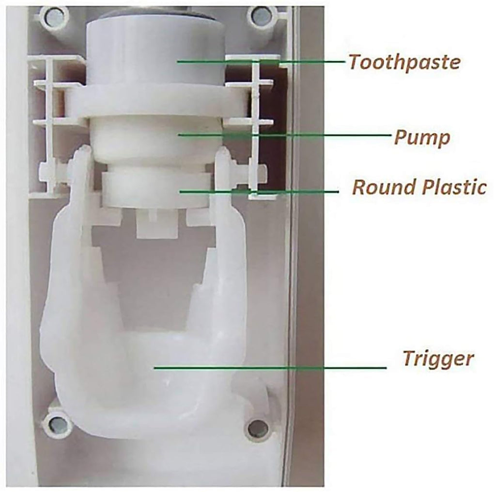 Automatic Toothpaste Dispenser with 5 Brush Holder, Fresh ABS Plastic Dust-Proof Wall Mounted Toothbrush Holder with Cover Storage Stand for Home Bathroom