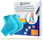 IZZORI Silicone Gel Heel Socks for Dry Hard Cracked Heel Repair Pad, Swelling & Pain Relief, Cushion Support, Foot Care, Ankle Protection, Plantar Fasciitis for Men and Women (Free Size, Blue, 1 Pair)
