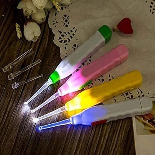 ETSAP Ear wax Remover with LED Flashlight Ear pick for Ear wax remover and cleaner, Ear cleaning tools for kids and adults Curette Store Extra Extensions in Rear Better Accuracy Earpick(PACK OF 3)