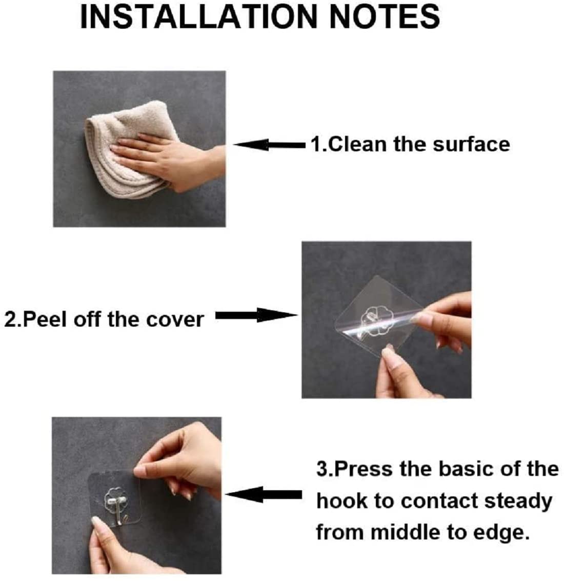 Misamo Enterprise PVC Wall Hooks, Pack of 15, Transparent