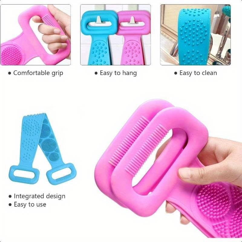 FIGMENT Soft Silicone Bath Body Brush For Men and Women, Deep Nourishing Cleansing, Exfoliation, Dirt Removal, BPA-Free, Back Scrubber, Lather Boosting Bristles, No-Slip Grip, Multicolor (Standard)