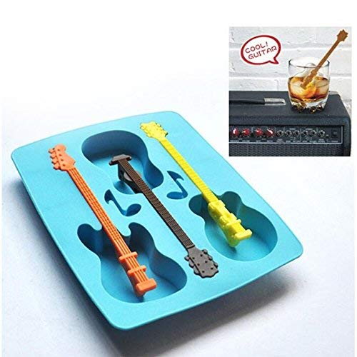 THEURBANSHOP Silicone Ice Tray Guitar Shape Mould for Kitchen Tools/Chocolate/ice Mould, 1 Pc