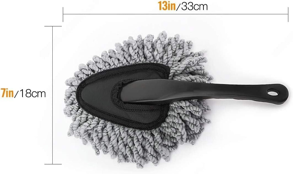 Mini Microfiber Duster Interior, Multi-Purpose Duster Brush with Handle for Car Cleaning & Household