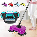 DGOOLS  Brush SRotatingpin Hand Push Broom Sweeper Dust Collector Floor Surface Cleaning Mop