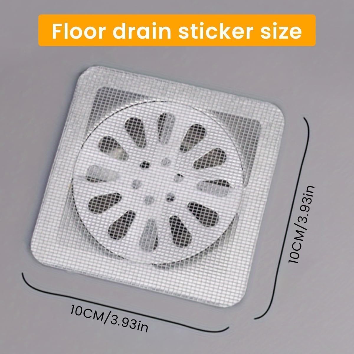 Disposable Shower Drain Cover, Disposable Waterproof Hair Catcher, Shower Drain Mesh Stickers, Bathroom, Bathtub Drain Kitchen Shower Drain Floor, Sink Strainer Filter (13cm x 13cm) (Pack of 10)