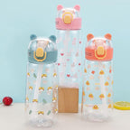 Home Water Bottle for Kids | Printed Designs for Kids | Plastic Sipper Bottle for Kids | Food Grade Plastic | One Click Open Flip Lid | Transparent, Leak Proof, BPA Free | 550 ml