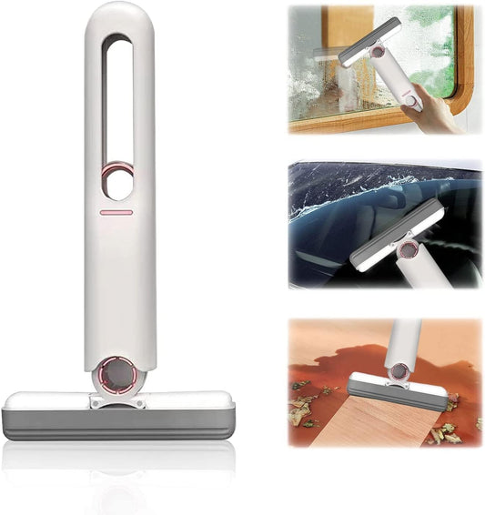 Qonetic Mini Mop for Kitchen with Sponges Portable Self Squeeze Strong Absorbent Magic Wiper for Kitchen Small Sponge Mop Self Squeezing Wet & Dry Use for Bathroom Wall Glass Car Table Home