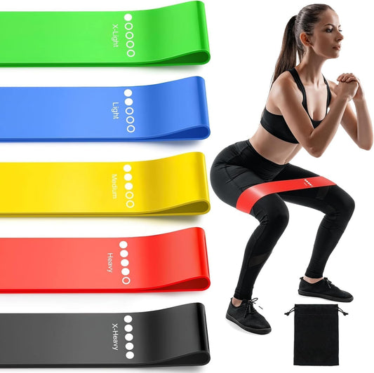 Waafy Resistance Bands for Working Out, Elastic Exercice Loop Bands for Physical Therapy, Yoga Starter Set of Stretch Bands for Booty Legs, Pilates Flexbands Resistance Bands (Multicolor)