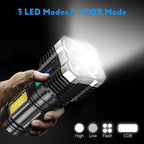 Ld03 USB Rechargeable LED Flashlight – 4-Core High-Power Torch, Compact Pocket Light with Long-Range Beam, Mini Battery Operated Emergency Flashlight for Camping & Outdoor Use – Black