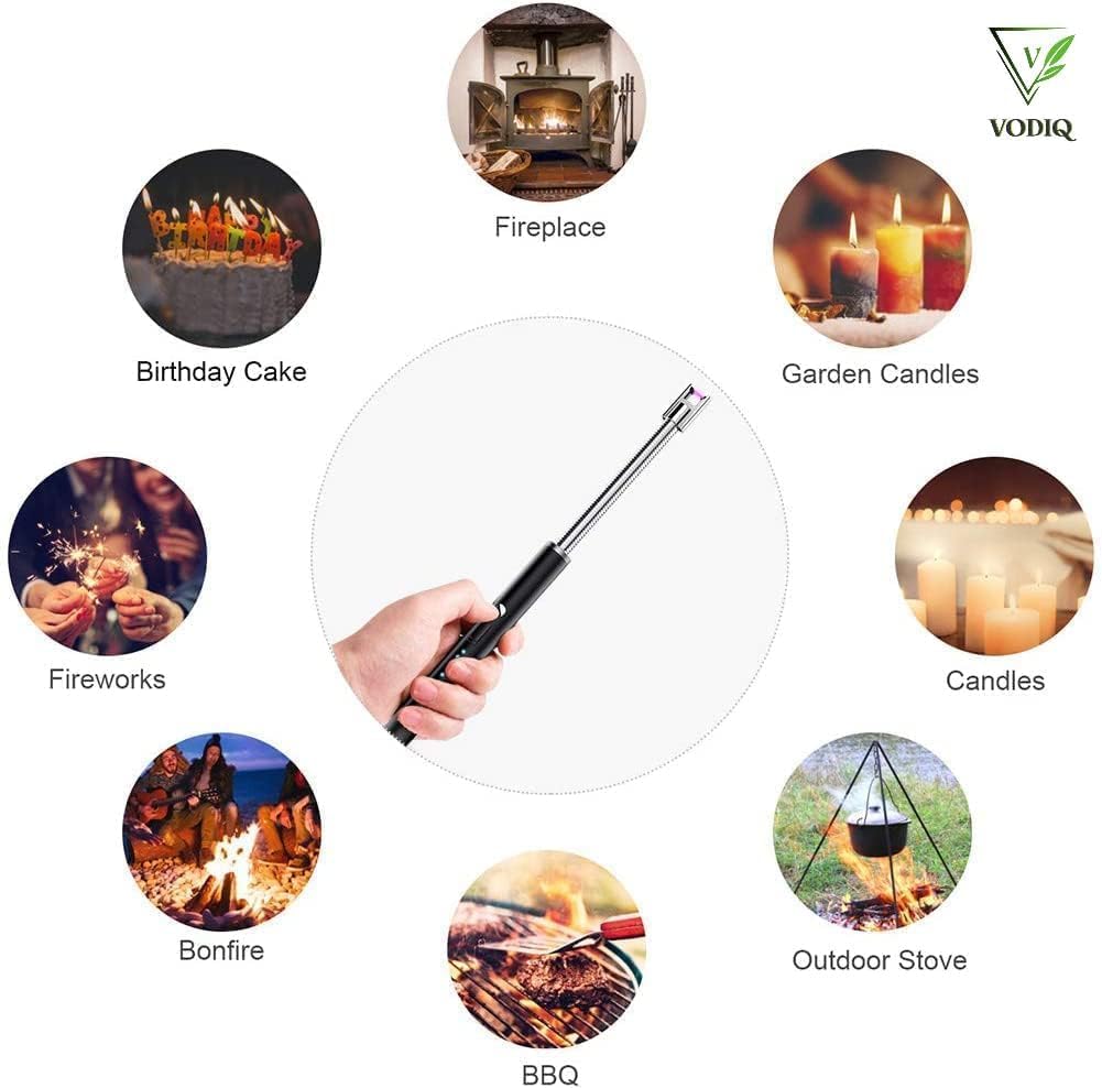 McFarlane Electric Rechargeable Plasma Gas Lighter for Kitchen, Lighter for Gas Stove, Candles, Pooja, C-Type USB, Kitchen Tools, Multi Purpose -360° Flexible & Windproof (May Vary)