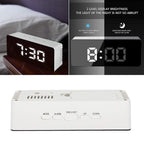 BUQARO Digital LED Mirror Alarm Clock with Temperature & Date Display | Smart Table Clock with Auto Sensor, Loud Alarm Ideal for Heavy Sleepers, Bedroom and Office Use (Transparent)