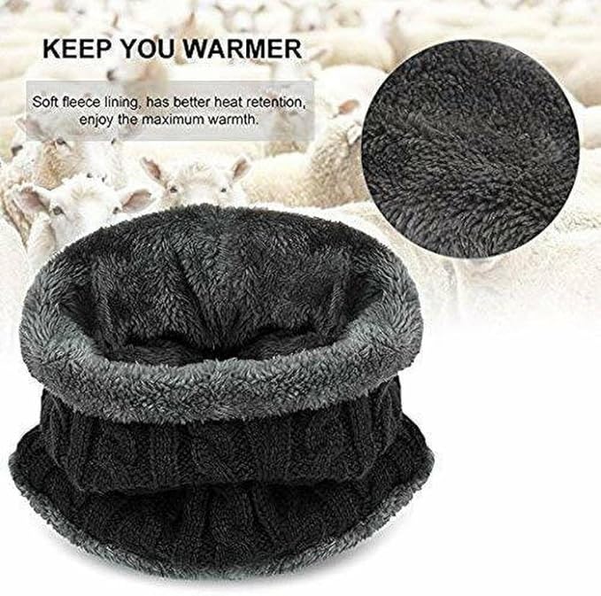 KINGBARON Ultra Soft Unisex Woolen Warm Snowproof Beanie Cap/Hat with Muffler Scarf Set for Men Women