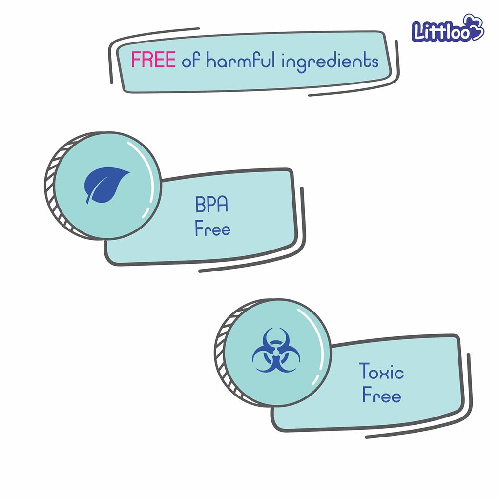 LITTLOO Baby U -Shaped Silicone Manual Tooth Brush With Soft & Elastic Bristles For Complete 360 Degree Dental Cleaning, Specially Designed For Toddlers & Children - (Blue)