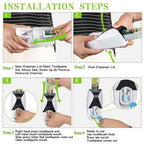 Automatic Toothpaste Dispenser with 5 Brush Holder, Fresh ABS Plastic Dust-Proof Wall Mounted Toothbrush Holder with Cover Storage Stand for Home Bathroom