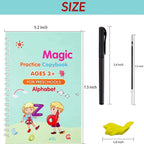 Eclet Magic Book for Kids, Sank Magic Practice Copybook, (4 Book+10 Refill+1 Pen+1 Grip) Number Tracing Book for Pre-Schoolers with Pen, Magic Calligraphy Copybook Set Writing Tool for Kids(F)